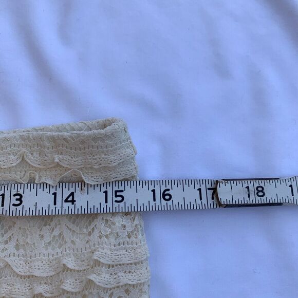 Max Studio Lace Prairie Cottage Skirt M L Maxi 38" Ivory Romantic Feminine Lined - Picture 5 of 8